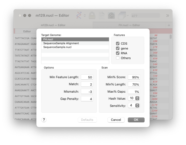 CompareGenomes_dialog.png CompareGenomes dialog