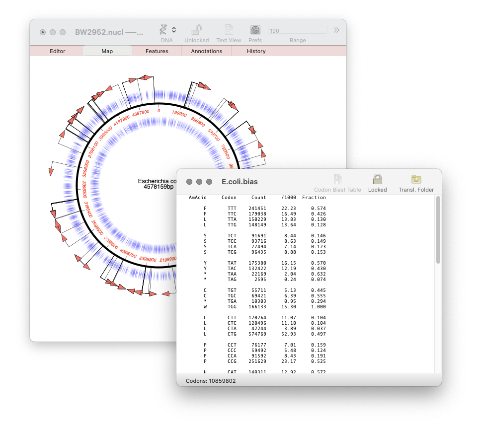 MacVector 18.7: Generating custom Codon Usage Tables (CUT) from your own sequences.